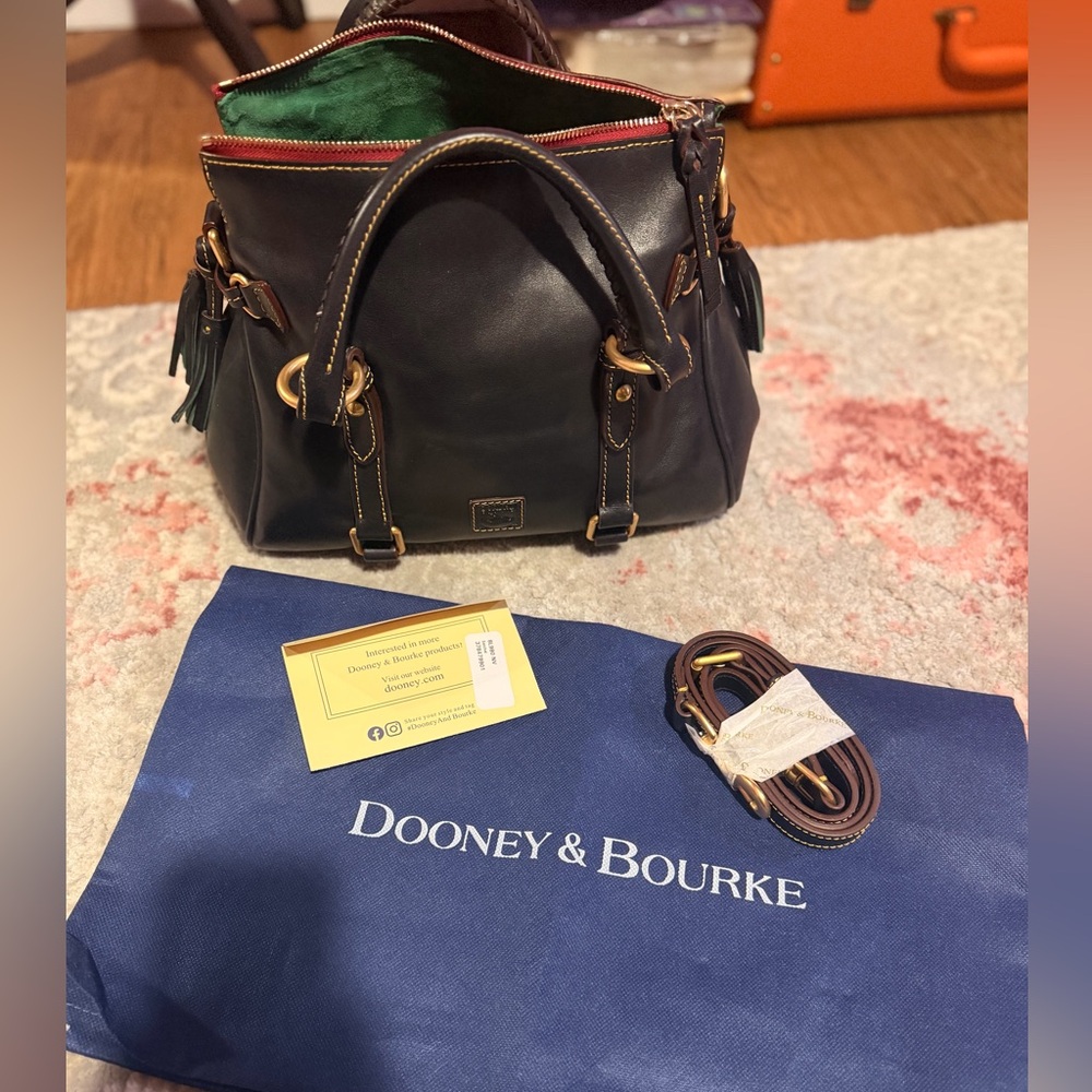 Dooney & Bourke, Florentine Satchel (Navy) REGULAR SIZE NOT MINI - Picture 13 of 14